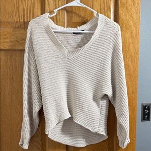 American Eagle Outfitters Cream V-Neck Sweater